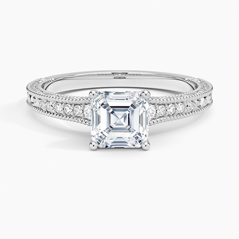 1.15 Karat Asscher Kesim Hidden Halo Tasarım Tektaş Laboratuvar Pırlanta Yüzük - Venice