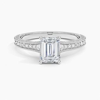 1.15 Karat Emerald Kesim Hidden Halo Tasarım Tektaş Laboratuvar Pırlanta Yüzük - Venice