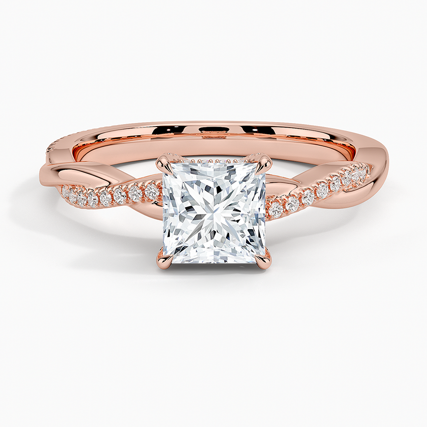 1.60 Carat Princess Halo Design Solitaire Lab Diamond Ring 18K - Florina