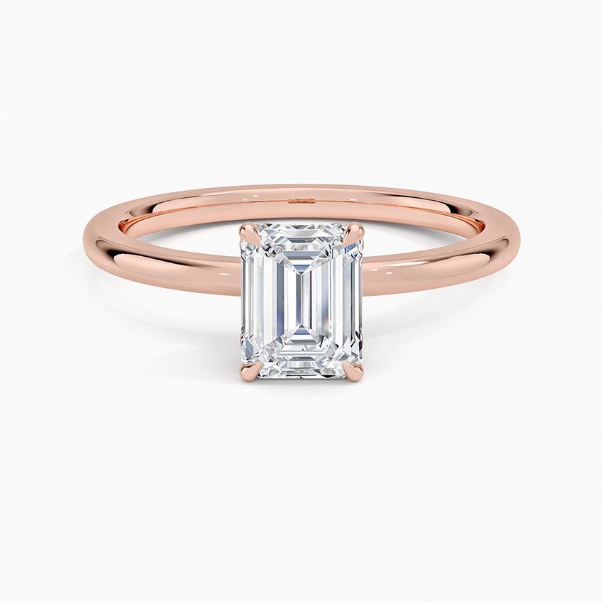 1.15 Karat Emerald Kesim Hidden Halo Tasarım Tektaş Laboratuvar Pırlanta Yüzük - Oslo