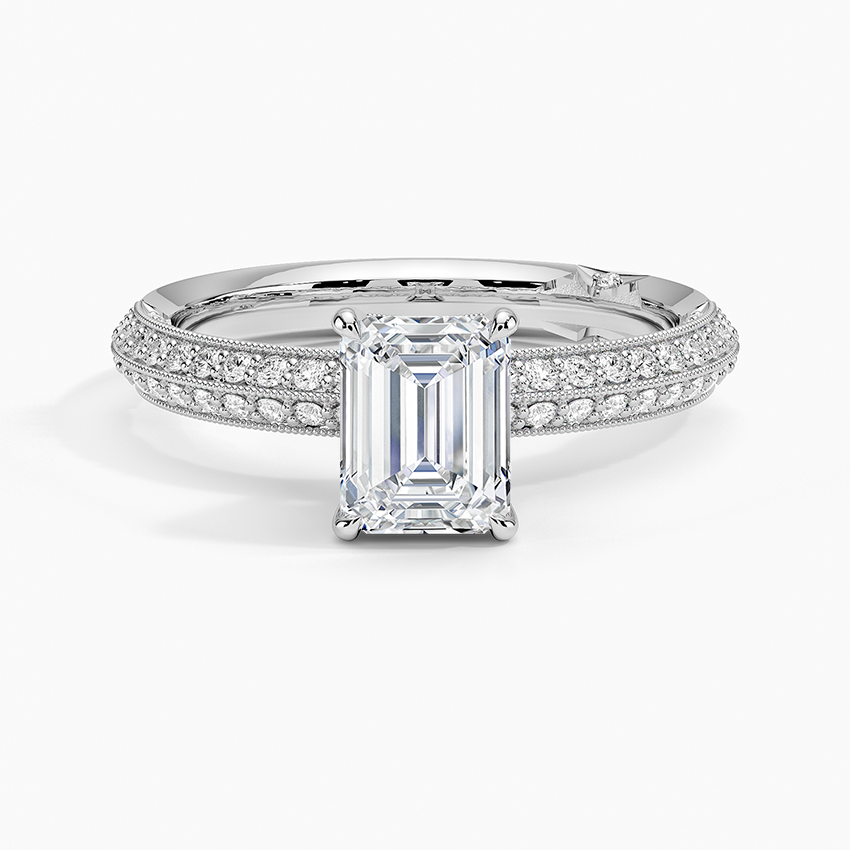 1.50 Karat Emerald Kesim Yarım Tur Tasarım Tektaş Laboratuvar Pırlanta Yüzük - Geneva