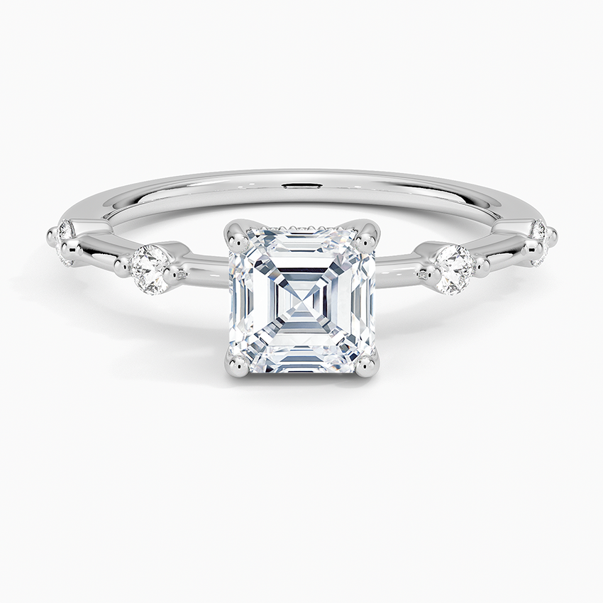 1.60 Carat Princess Halo Design Solitaire Lab Diamond Ring 18K - Florina