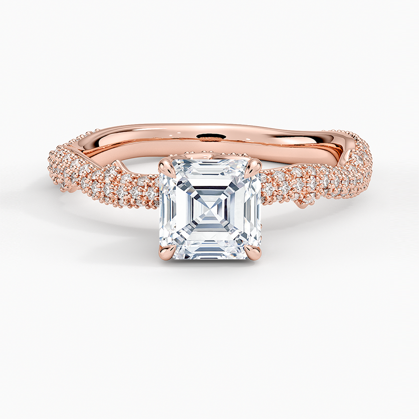 1.75 Karat Asscher Kesim Hidden Halo Tasarım Tektaş Laboratuvar Pırlanta Yüzük - Sorrento