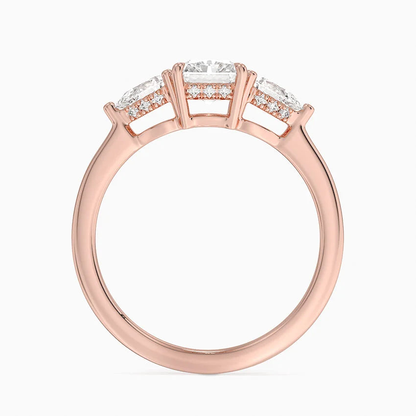 1.60 Carat Princess Halo Design Solitaire Lab Diamond Ring 18K - Florina