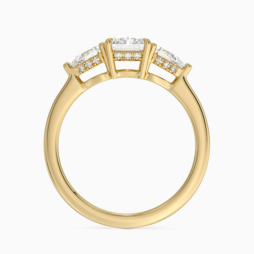 1.60 Carat Princess Halo Design Solitaire Lab Diamond Ring 18K - Florina