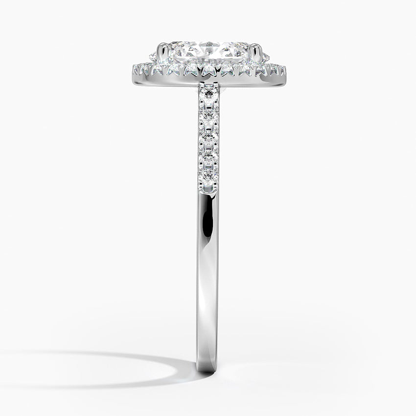 2.40 Karat Oval Halo Tasarım Tektaş Laboratuvar Pırlanta Yüzük 18k -Astrala - Bold Diamonds