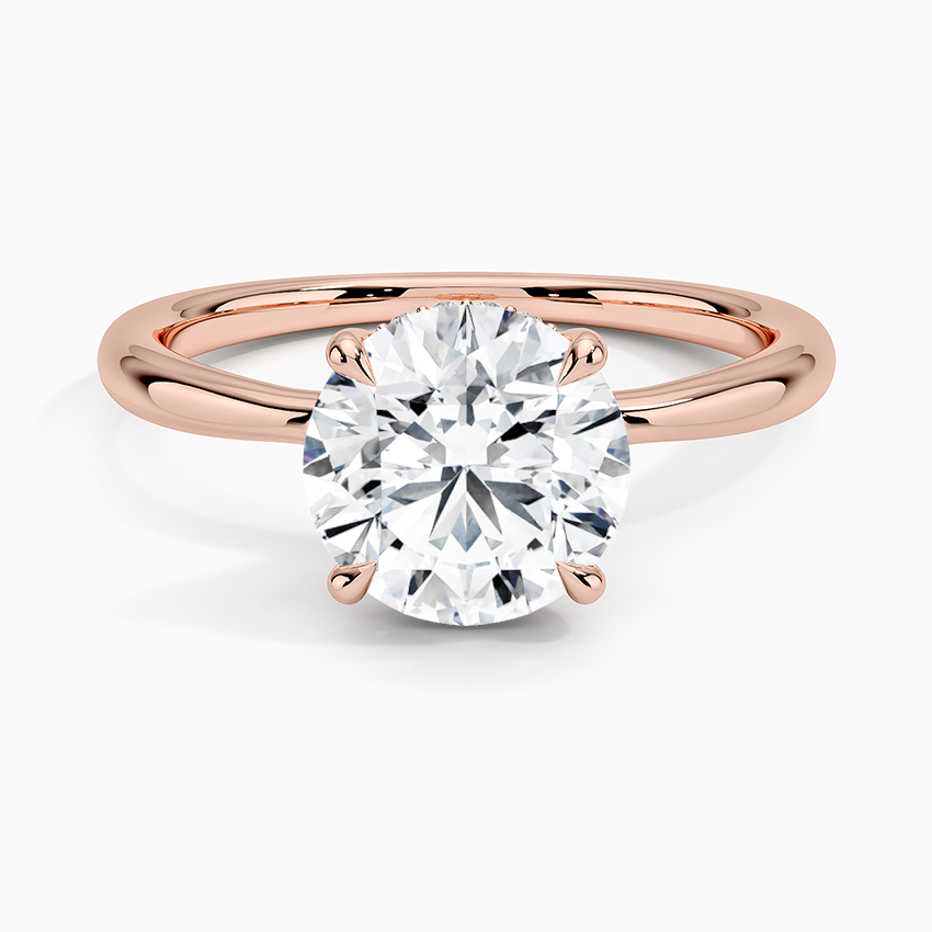 2.10 Karat Hidden Halo Tasarım Tektaş Laboratuvar Pırlanta Yüzük 18K - Alvora - Bold Diamonds