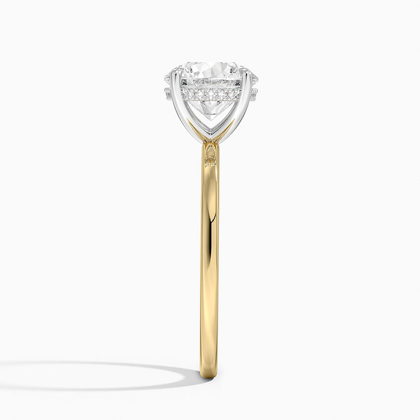 2.10 Karat Hidden Halo Tasarım Tektaş Laboratuvar Pırlanta Yüzük 18K - Elora - Bold Diamonds