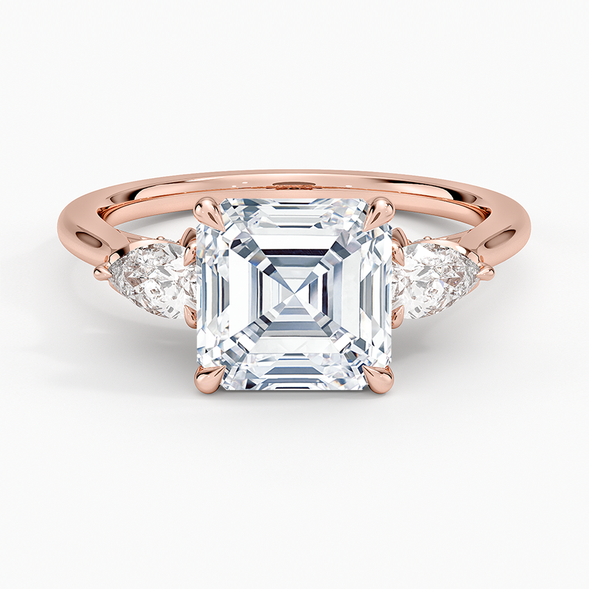 2.75 Karat Asscher Kesim Hidden Halo Tasarım Tektaş Laboratuvar Pırlanta Yüzük 18K - Calora