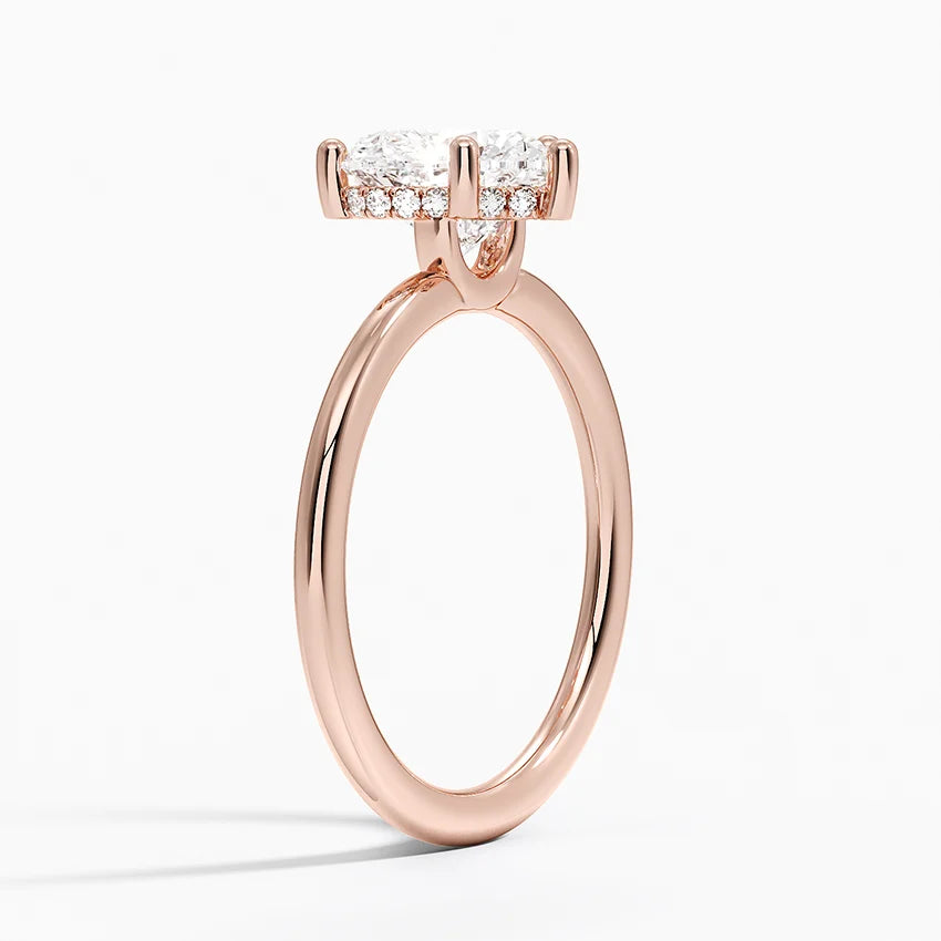 2.10 Kalp Kesim Hidden Halo Tasarım Tektaş Laboratuvar Pırlanta Yüzük - Melara