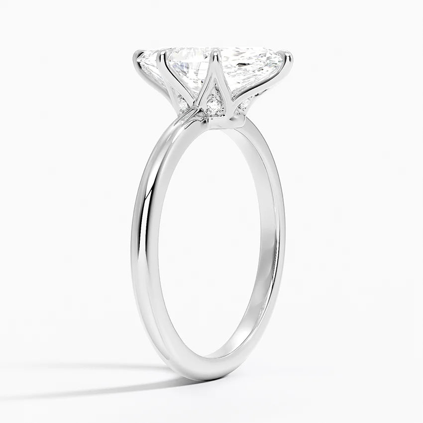 2.10 Karat Marquise Kesim Hidden Halo Tasarım Tektaş Laboratuvar Pırlanta Yüzük - Bern