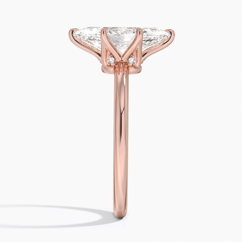 2.10 Marquise Kesim Hidden Halo Tasarım Tektaş Laboratuvar Pırlanta Yüzük - Eylora