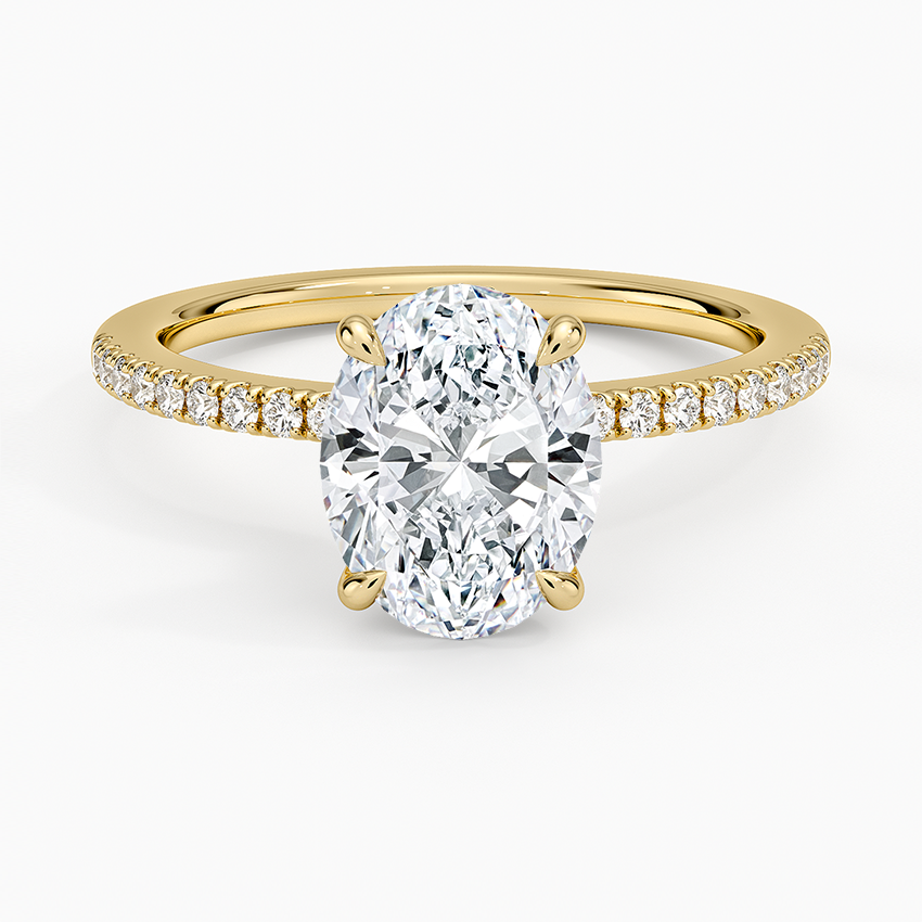 2.25 Karat Oval Kesim Hidden Halo Tasarım Tektaş Laboratuvar Pırlanta Yüzük - Filora - Bold Diamonds