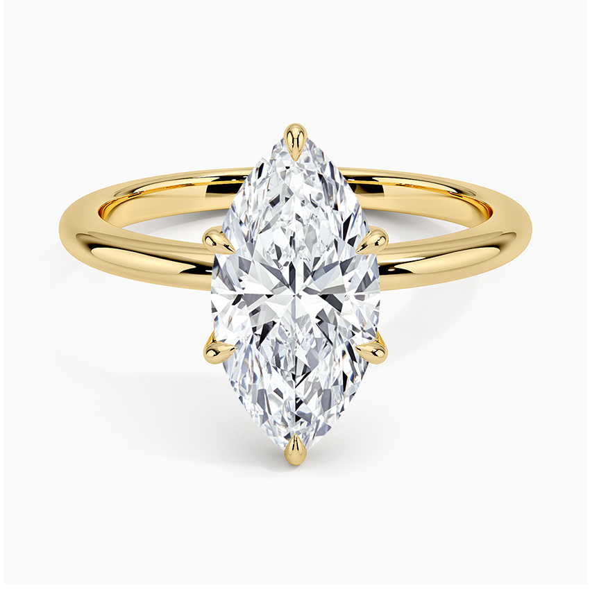 2.10 Karat Marquise Kesim Hidden Halo Tasarım Tektaş Laboratuvar Pırlanta Yüzük - Bern