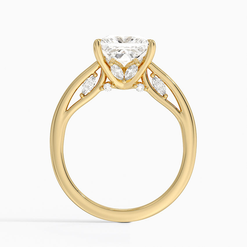 2.30 Karat Princess Kesim Hidden Halo Tasarım Tektaş Laboratuvar Pırlanta Yüzük - Salzburg