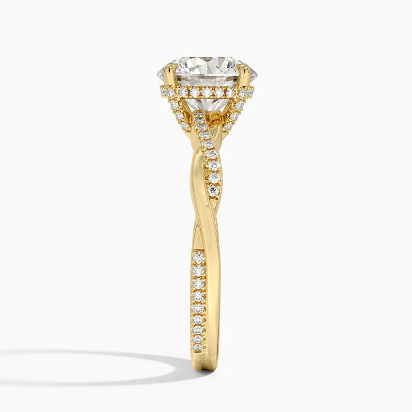 2.25 Karat Hidden Halo Tasarım Tektaş Laboratuvar Pırlanta Yüzük 18K - Talora