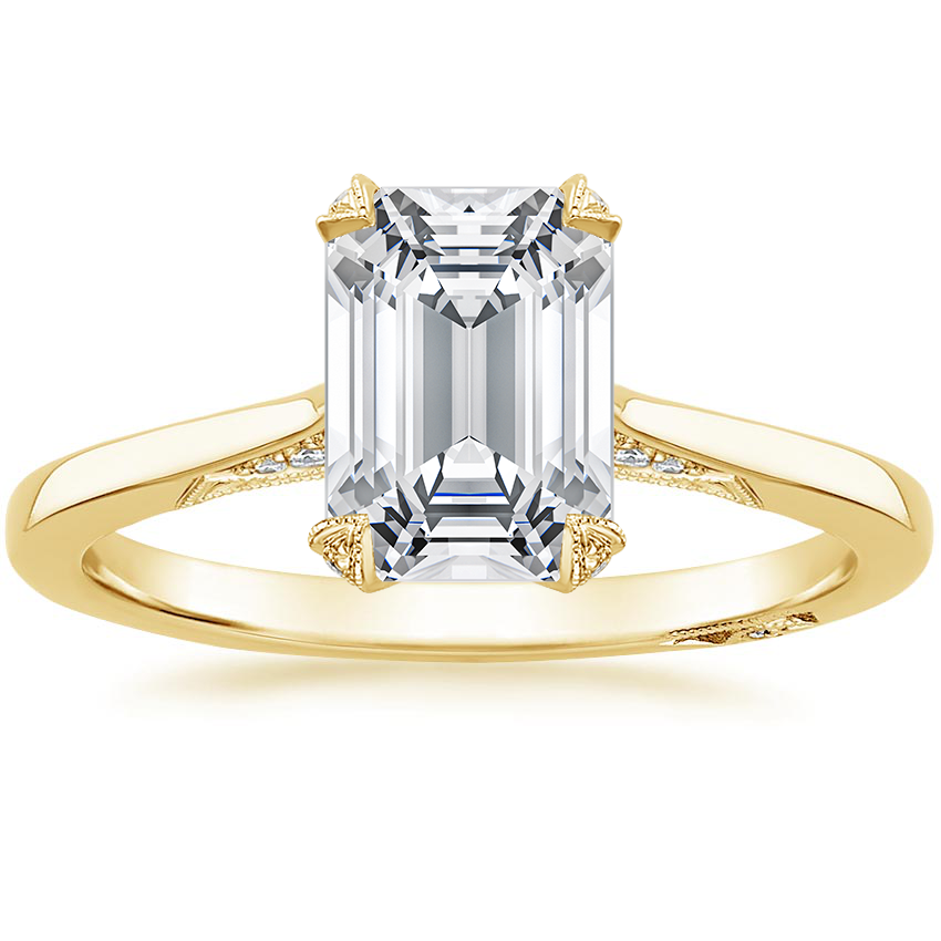 2.25 Karat Emerald Kesim Hidden Halo Tasarım Tektaş Laboratuvar Pırlanta Yüzük - Zurich