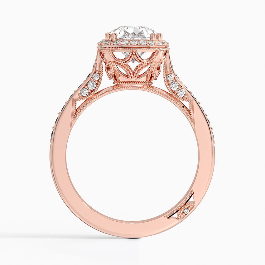 2.50 Damla Kesim Halo Tasarım Tektaş Laboratuvar Pırlanta Yüzük 18K - Tilara