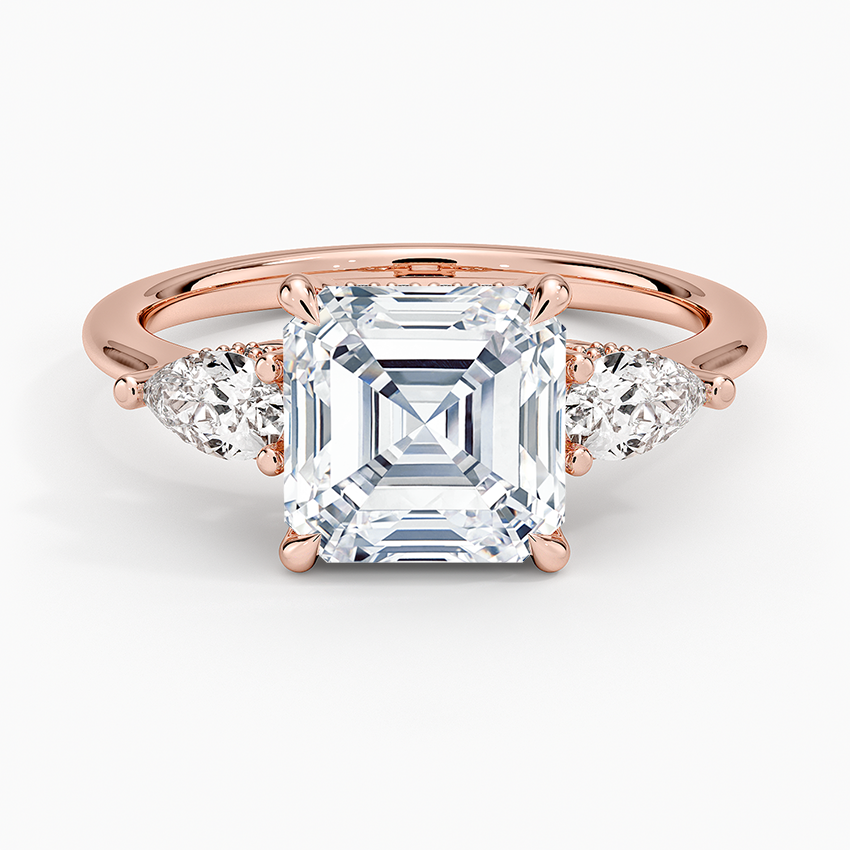 2.50 Asscher Kesim Hidden Halo Tasarım Tektaş Laboratuvar Pırlanta Yüzük - Nilora