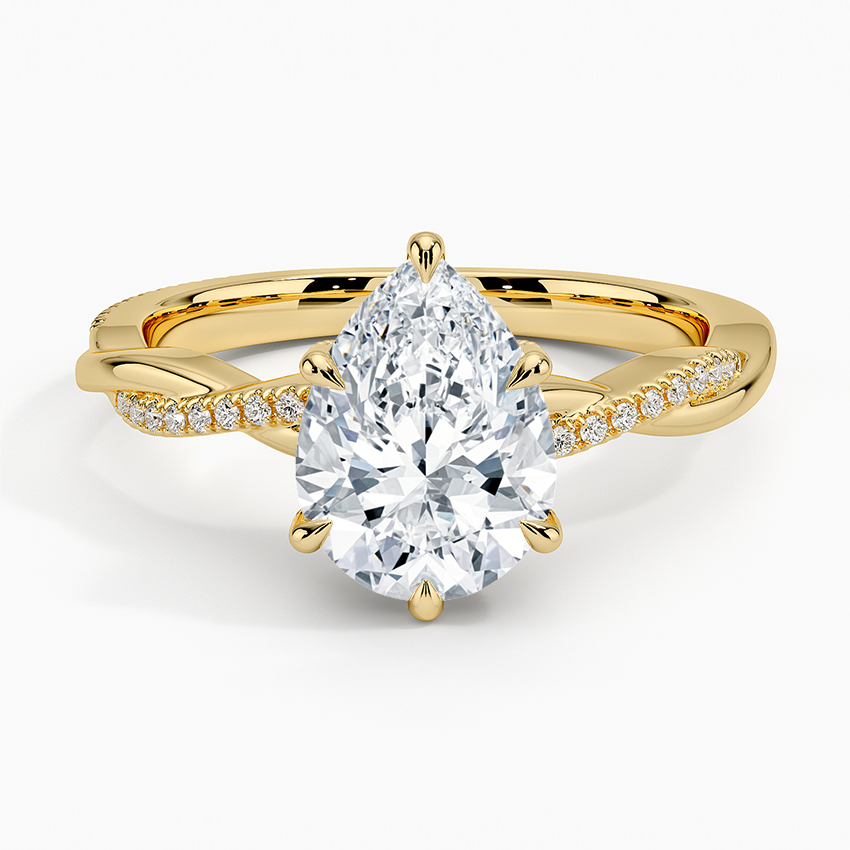 2.25 Karat Damla Kesim Hidden Halo Tasarım Tektaş Laboratuvar Pırlanta Yüzük 18K - Talora