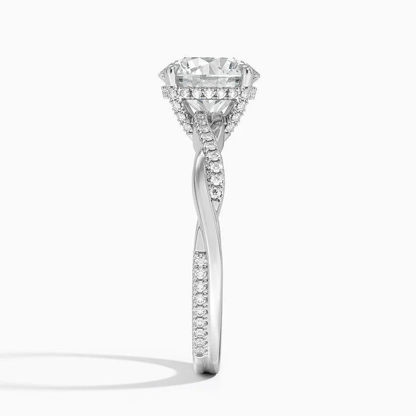 2.25 Karat Hidden Halo Tasarım Tektaş Laboratuvar Pırlanta Yüzük 18K - Talora
