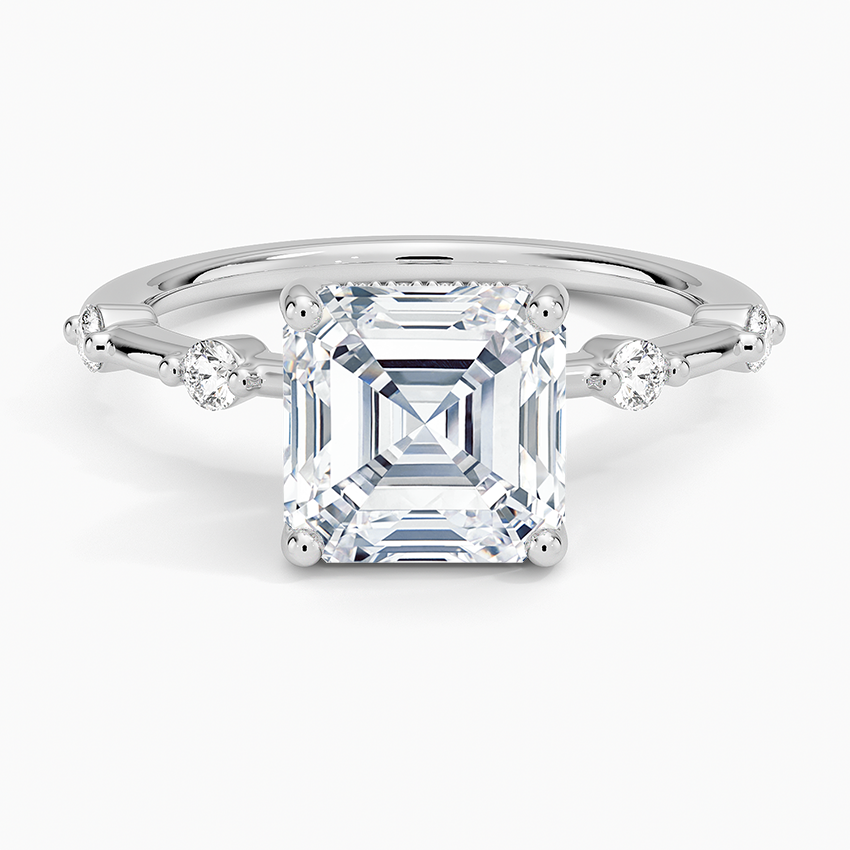 2.20 Karat Asscher Kesim Hidden Halo Tasarım Tektaş Laboratuvar Pırlanta Yüzük - Nice