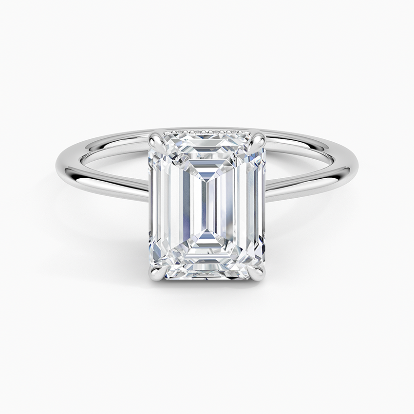 2.10 Karat Emerald Kesim Hidden Halo Tasarım Tektaş Laboratuvar Pırlanta Yüzük - Monaco