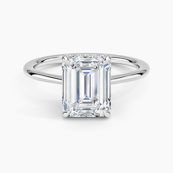 2.10 Karat Emerald Kesim Hidden Halo Tasarım Tektaş Laboratuvar Pırlanta Yüzük - Monaco