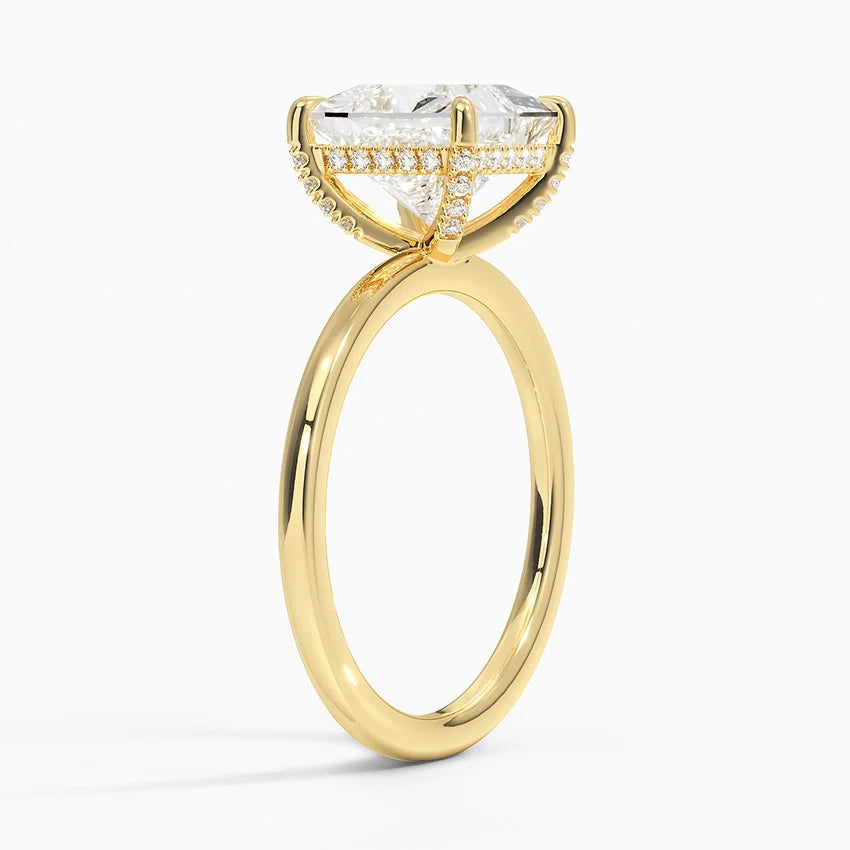 1.60 Carat Princess Halo Design Solitaire Lab Diamond Ring 18K - Florina