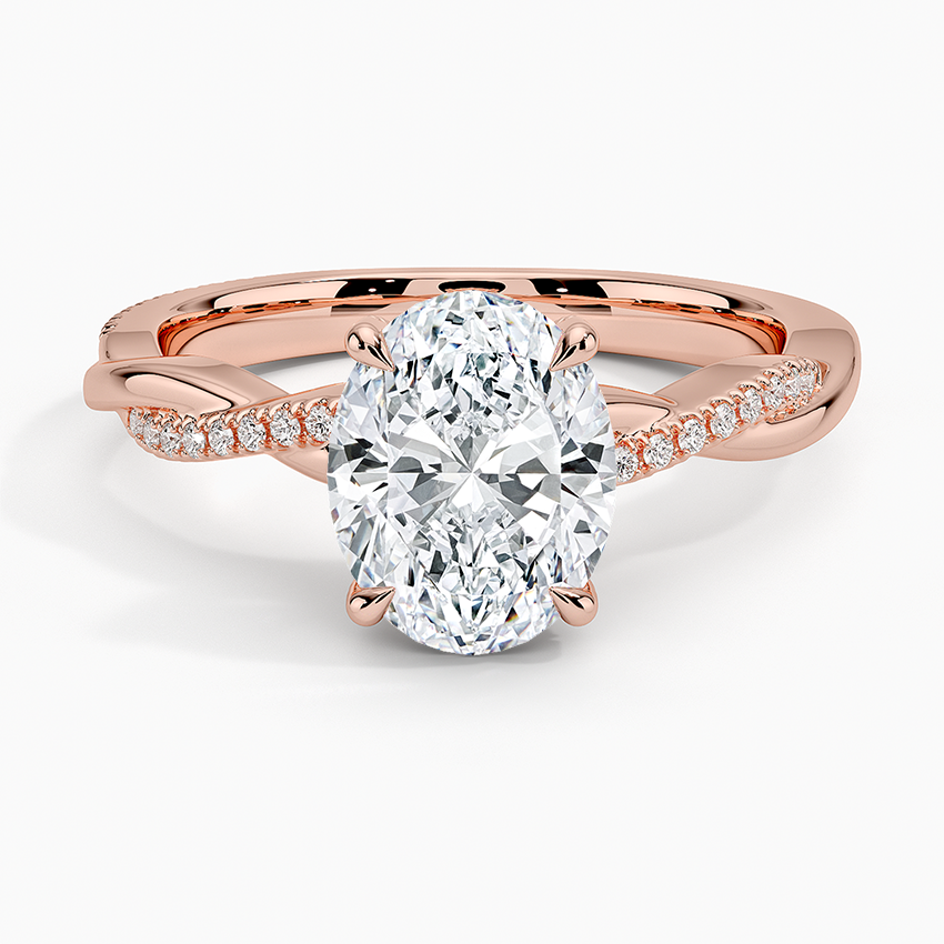 2.25 Karat Oval Kesim Hidden Halo Tasarım Tektaş Laboratuvar Pırlanta Yüzük 18K - Talora