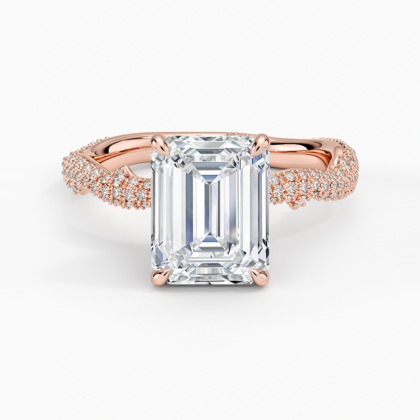 2.75 Karat Emerald Kesim Hidden Halo Tasarım Tektaş Laboratuvar Pırlanta Yüzük - Sorrento