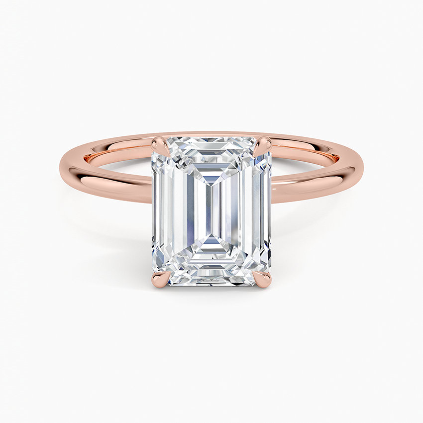 2.15 Karat Emerald Kesim Hidden Halo Tasarım Tektaş Laboratuvar Pırlanta Yüzük - Oslo