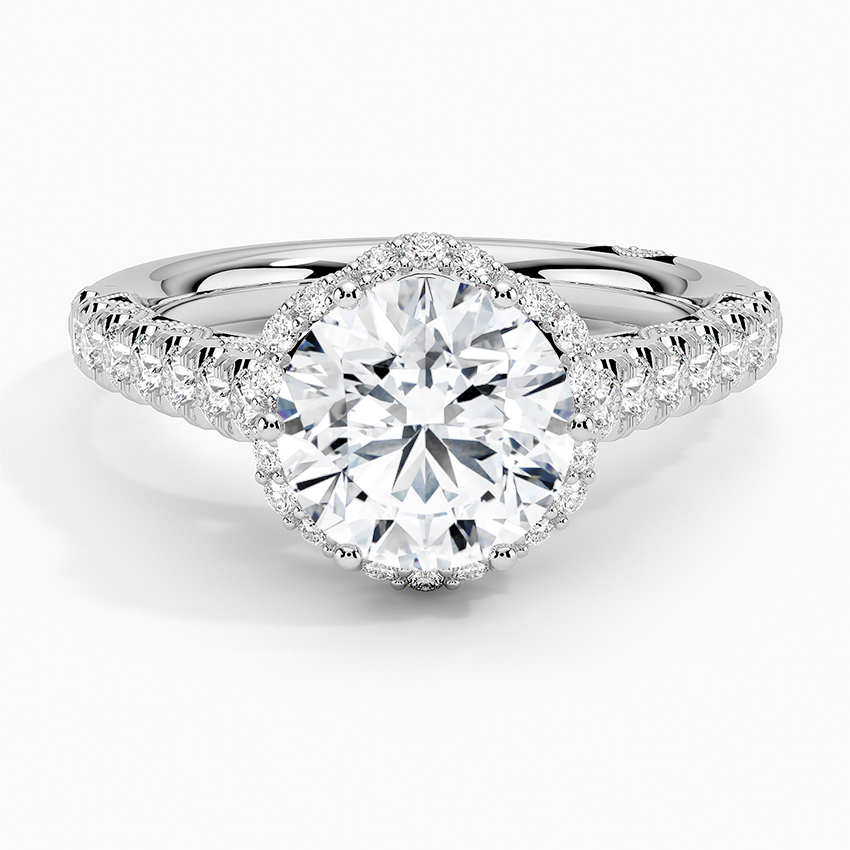 2.50 Hidden Halo Tasarım Tektaş Laboratuvar Pırlanta Yüzük 18K - Gilara