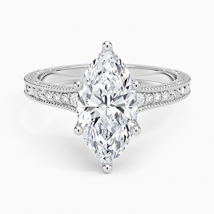 2.15 Marquise Kesim Hidden Halo Tasarım Tektaş Laboratuvar Pırlanta Yüzük - Silora