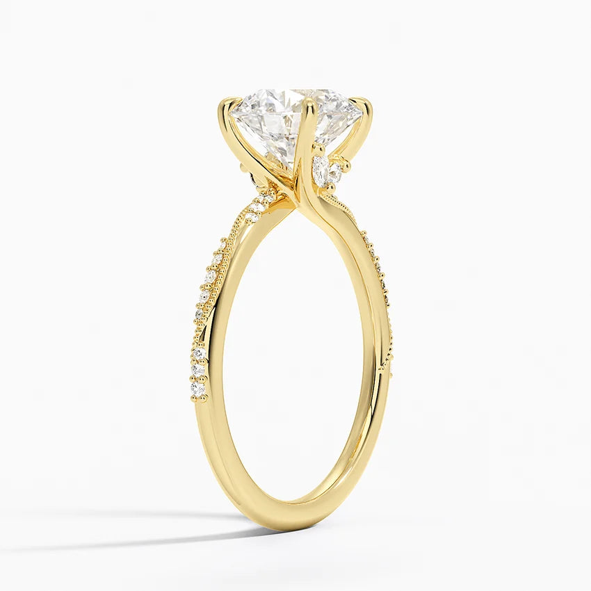 2.25 Karat Hidden Halo Tasarım Tektaş Laboratuvar Pırlanta Yüzük 18K - Melora - Bold Diamonds