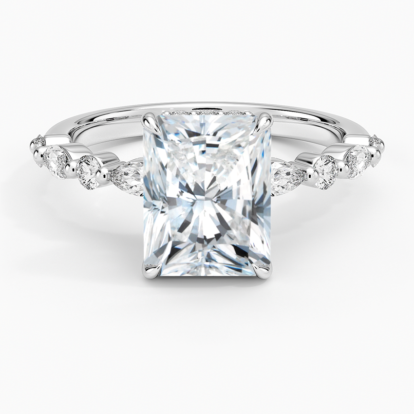 2.50 Karat Radiant Kesim Hidden Halo Tasarım Tektaş Laboratuvar Pırlanta Yüzük - Tokyo - Bold Diamonds