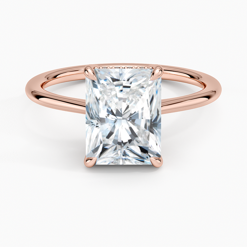 2.10 Karat Radiant Kesim Hidden Halo Tasarım Tektaş Laboratuvar Pırlanta Yüzük - Monaco