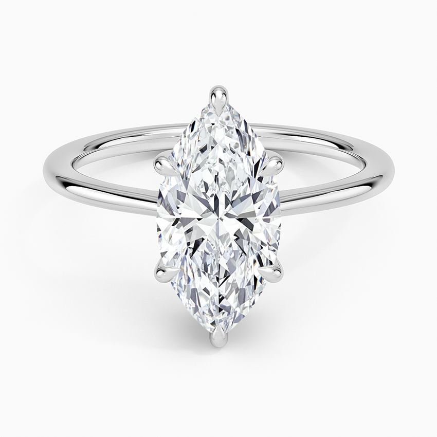2.10 Karat Marquise Kesim Hidden Halo Tasarım Tektaş Laboratuvar Pırlanta Yüzük - Monaco