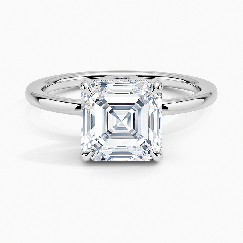 2.15 Karat Asscher Kesim Hidden Halo Tasarım Tektaş Laboratuvar Pırlanta Yüzük - Valencia
