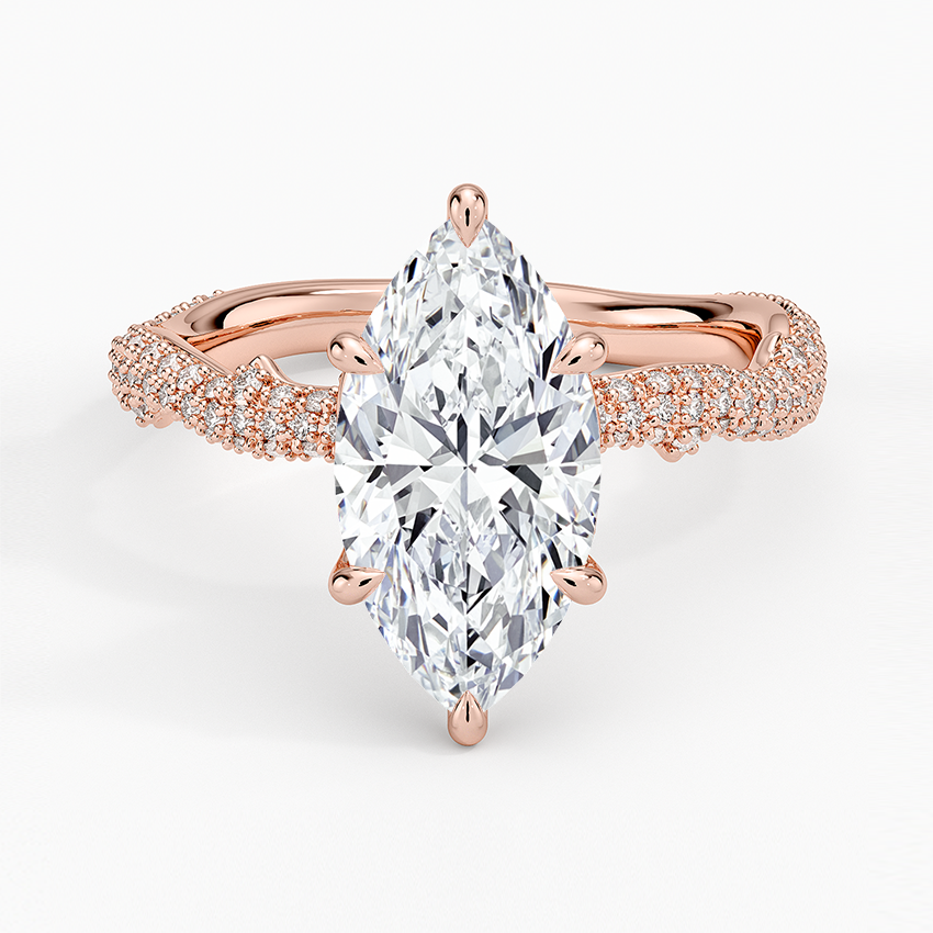 2.75 Karat Marquise Kesim Hidden Halo Tasarım Tektaş Laboratuvar Pırlanta Yüzük - Sorrento