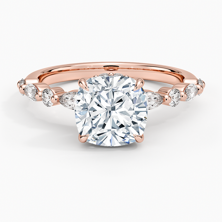 1.60 Carat Princess Halo Design Solitaire Lab Diamond Ring 18K - Florina