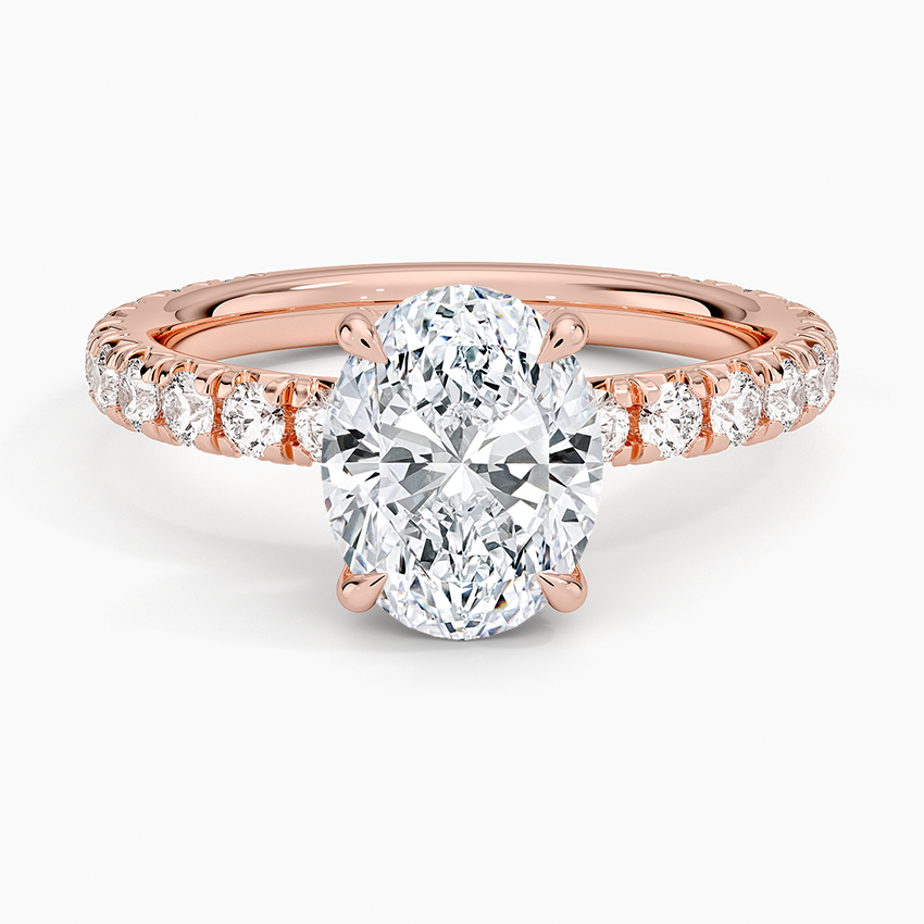2.75 Karat Oval Kesim Hidden Halo Tasarım Tektaş Laboratuvar Pırlanta Yüzük 18K - Selora - Bold Diamonds