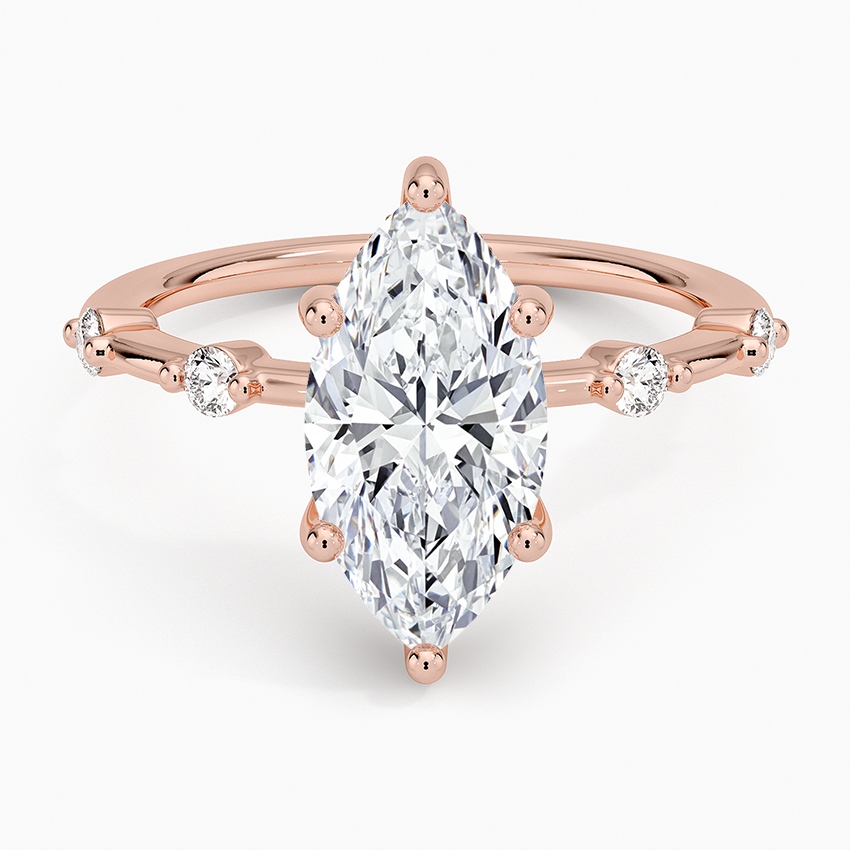 2.20 Karat Marquise Kesim Hidden Halo Tasarım Tektaş Laboratuvar Pırlanta Yüzük - Nice