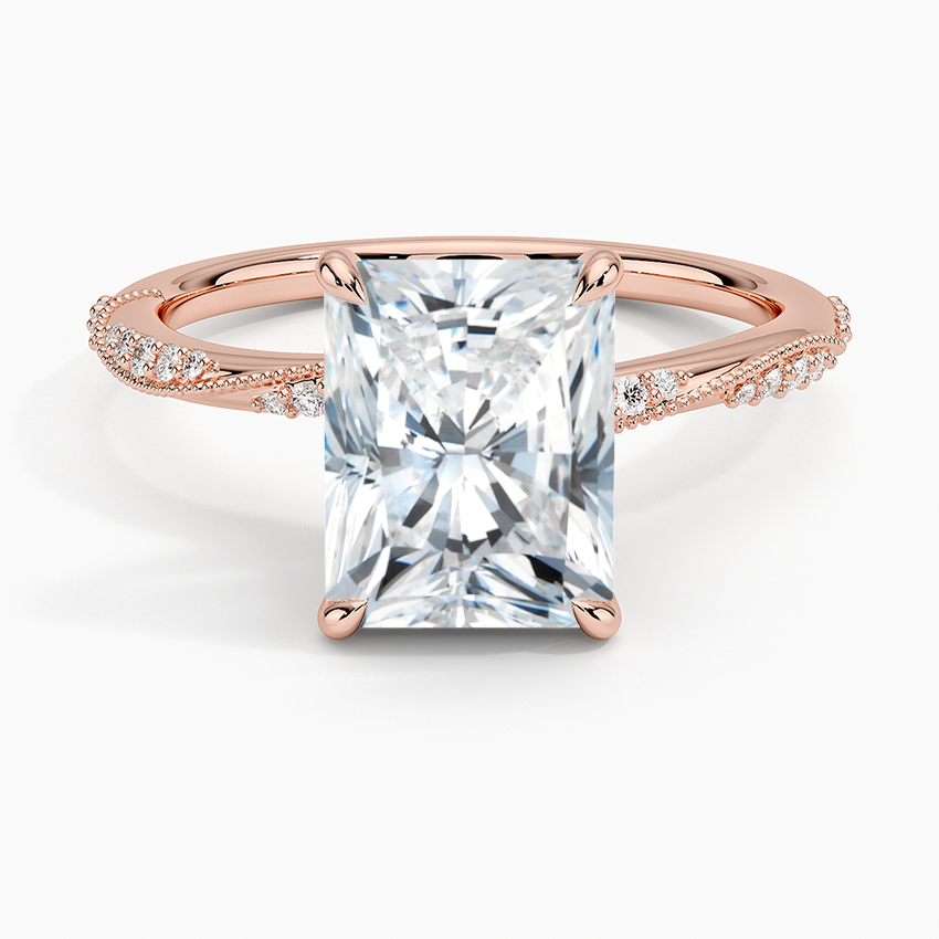 2.25 Karat Radiant Kesim Hidden Halo Tasarım Tektaş Laboratuvar Pırlanta Yüzük 18K - Melora