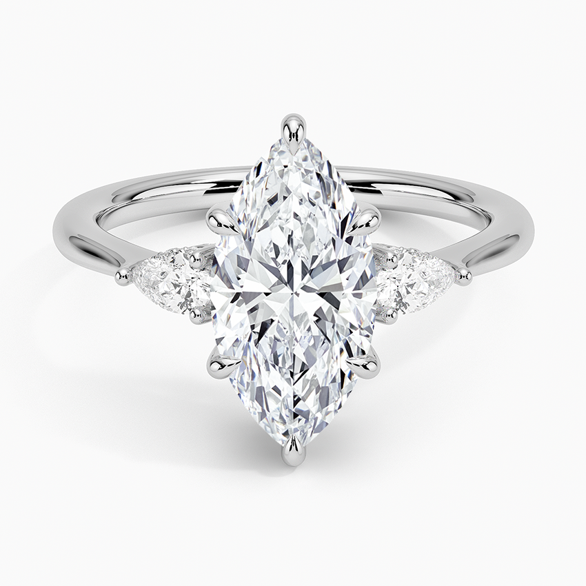 2.50 Karat Marquise Kesim Hidden Halo Tasarım Tektaş Laboratuvar Pırlanta Yüzük - Madrid