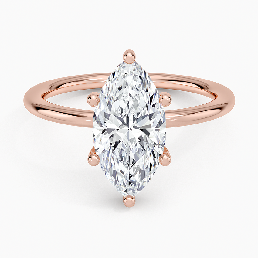 2.10 Karat Marquise Kesim Hidden Halo Tasarım Tektaş Laboratuvar Pırlanta Yüzük - Lucerne