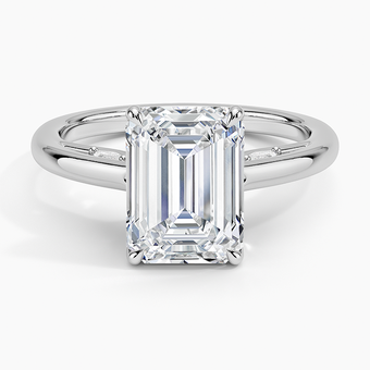 2.30 Karat Emerald Kesim Hidden Halo Tasarım Tektaş Laboratuvar Pırlanta Yüzük - Salzburg