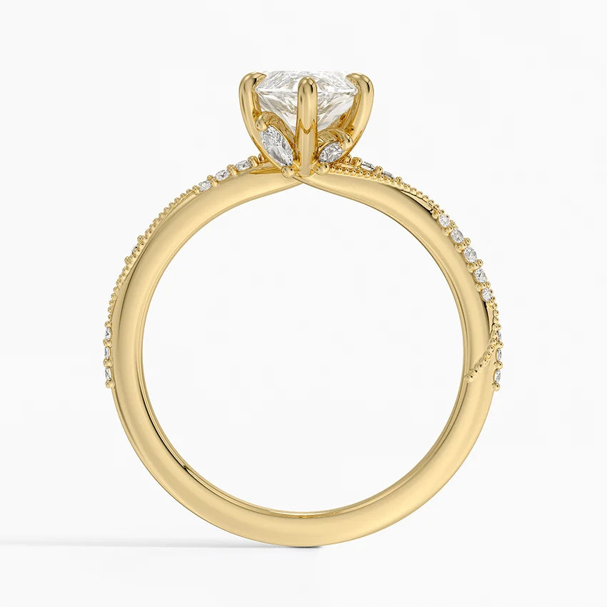 2.25 Karat Marquise Kesim Hidden Halo Tasarım Tektaş Laboratuvar Pırlanta Yüzük 18K - Melora - Bold Diamonds