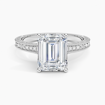 2.15 Karat Emerald Kesim Hidden Halo Tasarım Tektaş Laboratuvar Pırlanta Yüzük - Venice