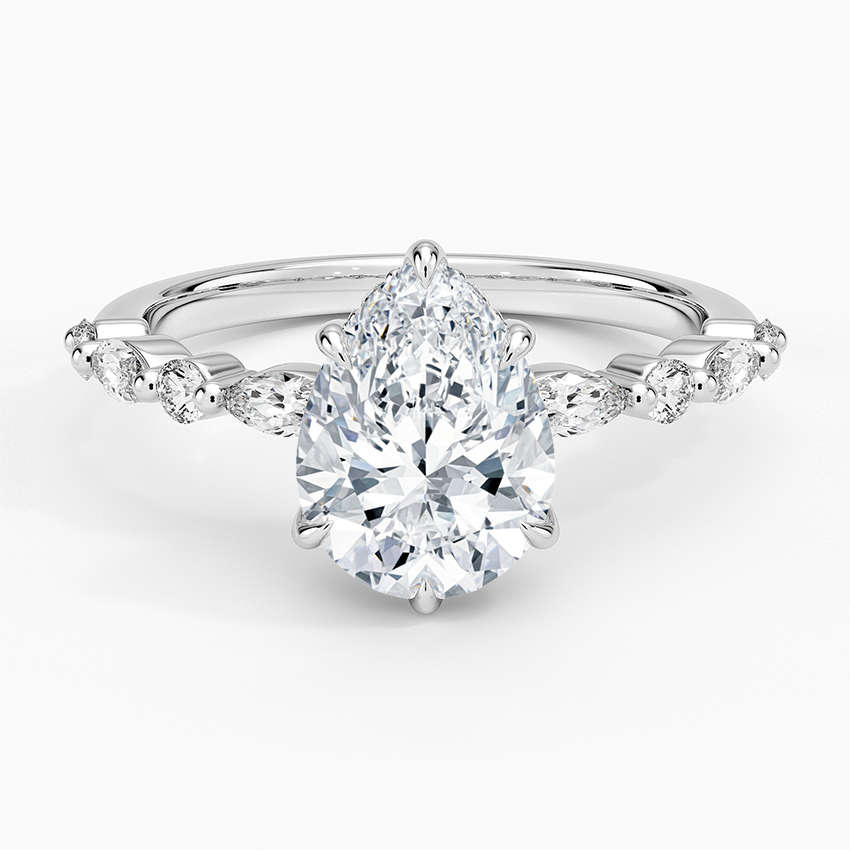 2.50 Karat Damla Kesim Hidden Halo Tasarım Tektaş Laboratuvar Pırlanta Yüzük - Tokyo - Bold Diamonds